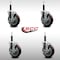 Service Caster 5'' SS Maroon Poly Swivel 3/4'' Expanding Stem Caster Set with Brake, 4PK SCC-SSEX20S514-PPUB-MRN-TLB-34-4 - alternate 2